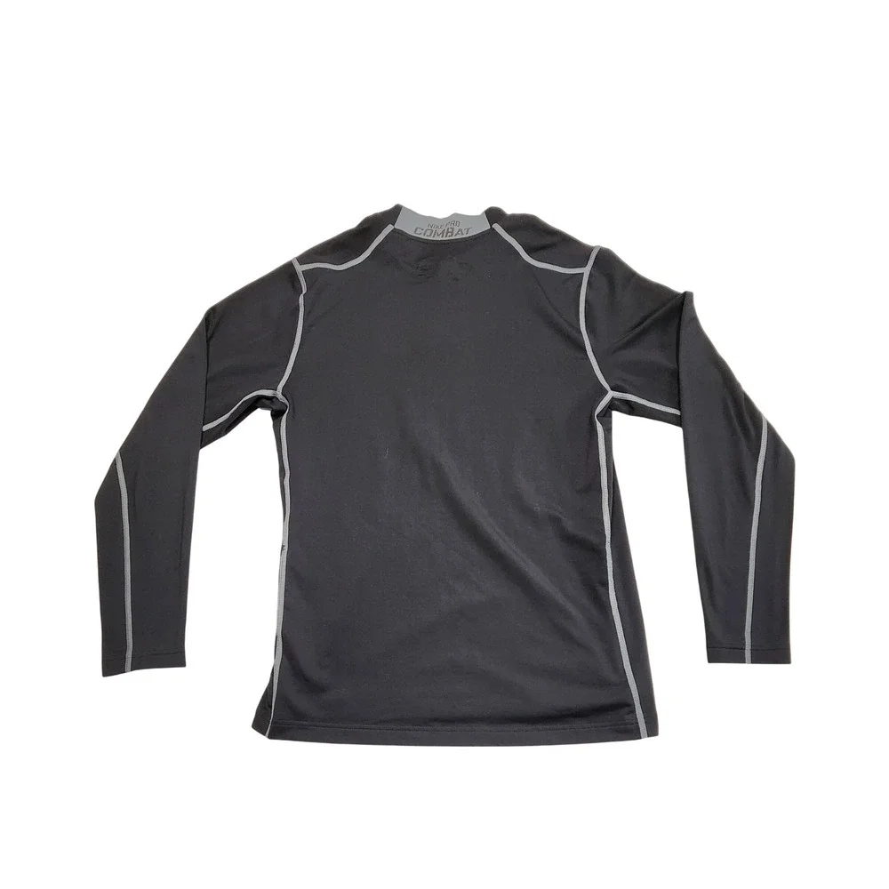 Nike Pro Combat Hyperwarm Dri-FIT Mock Neck Base Layer Shirt Black Mens Large